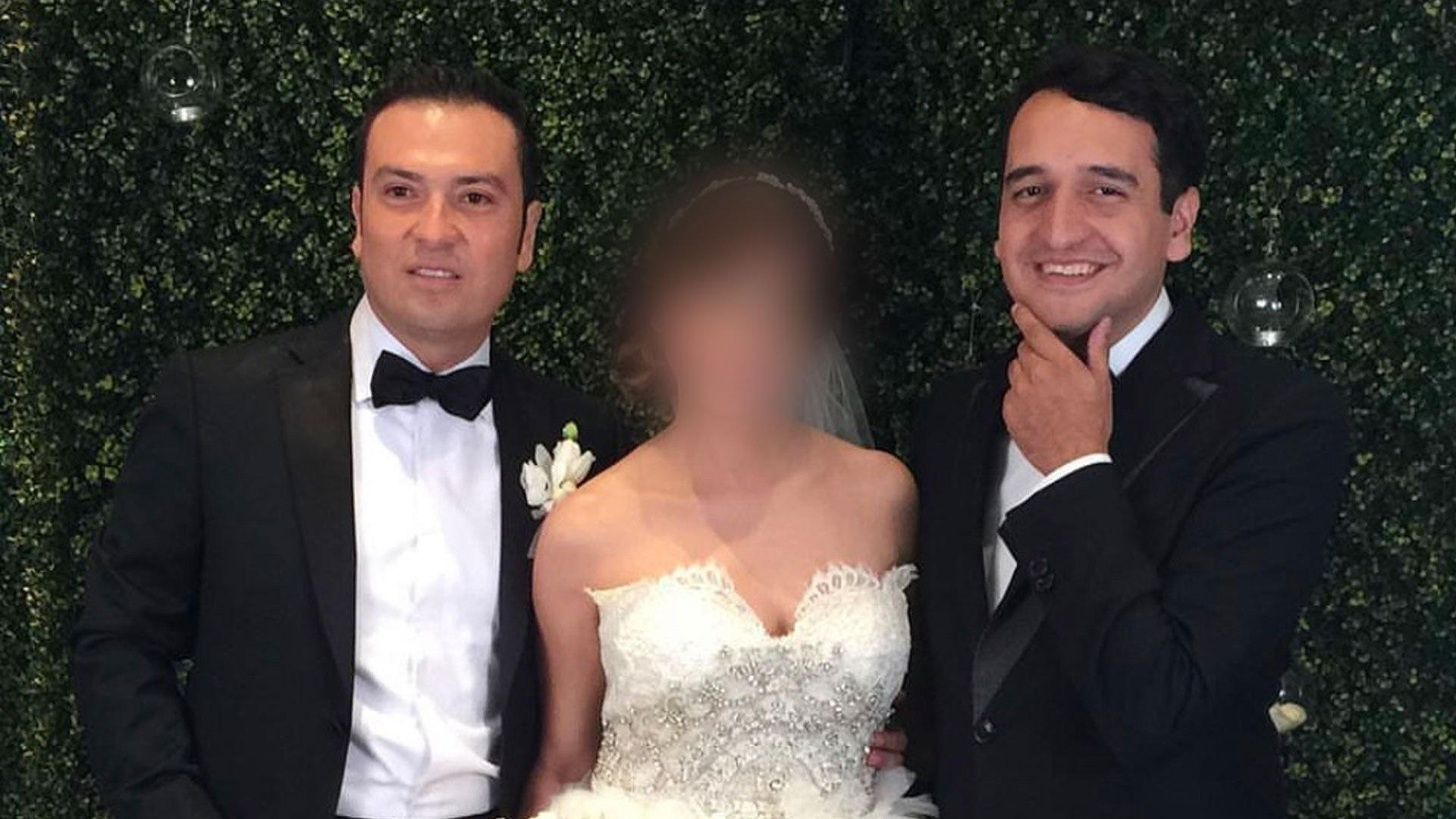 Amílcar Olán con Andy López Beltrán el día de su boda