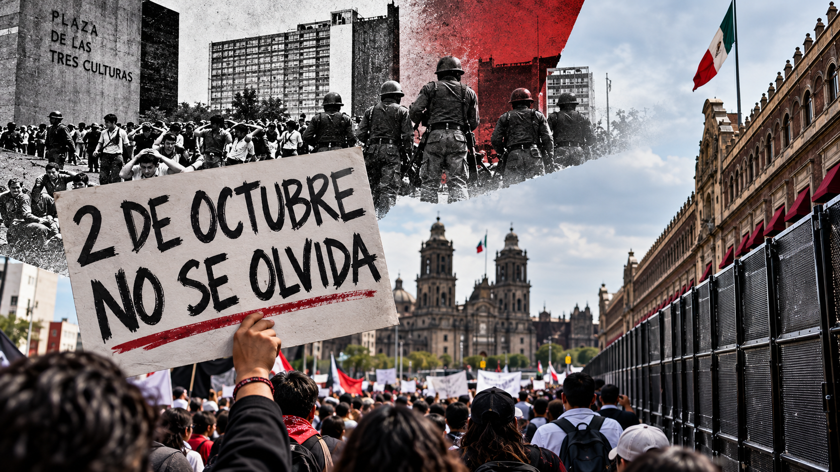A 58 años de Tlatelolco, la marcha del 2 de octubre mantiene vigentes las exigencias de memoria, verdad, justicia y no repetición.