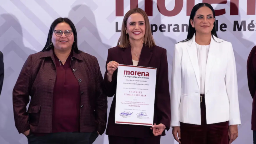 Clara Luz Flores recibe nombramiento como coordinadora de Morena en Nuevo León