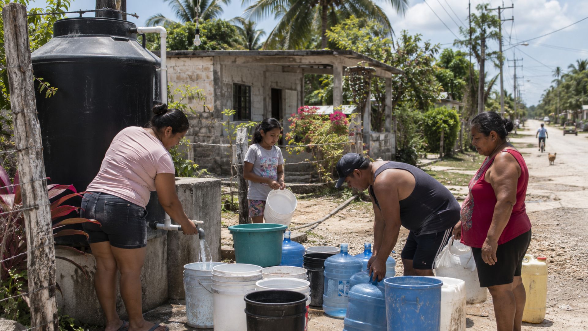 Familias de Buena Fe, Bacalar, denuncian cortes de agua de hasta 15 días relacionados con fallas eléctricas. Imagen ilustrativa.