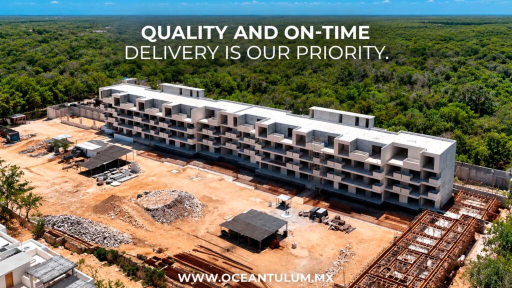 Vista del proyecto Ocean Tulum Resort Living, sobre el que compradores han presentado reclamos por incumplimientos en la entrega de departamentos.
