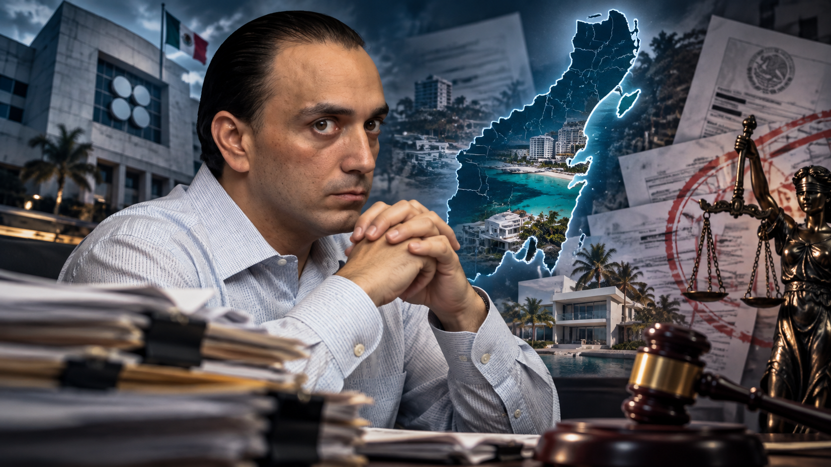 Roberto Borge durante un litigio con el SAT por un crédito fiscal en Quintana Roo.